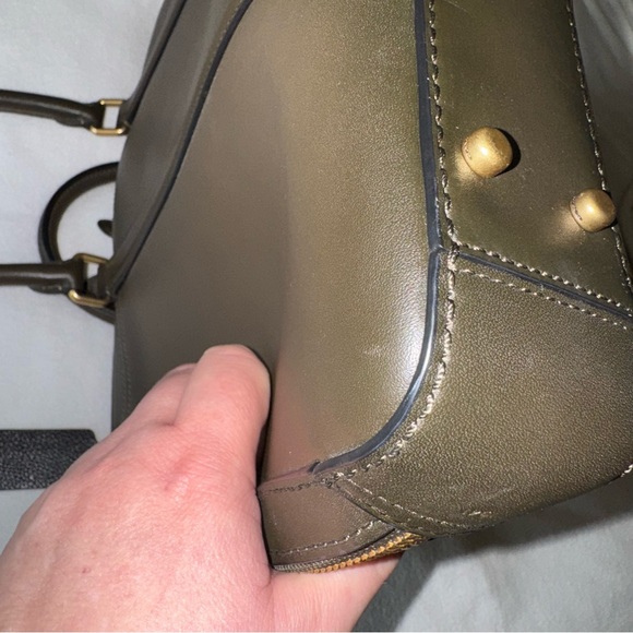 COACH Metropolitan Slim Briefcase Olive Green Glovetanned Leather Unisex EUC - Picture 10 of 16